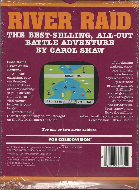 River Raid box art for Colecovision